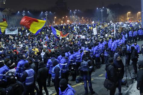 Romania Protests Violent Clashes Erupt In Bucharest As Thousands Join