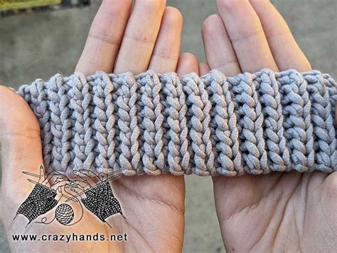 Crochet Rib 1x1 Yarn Over Slip Stitch Free Pattern Crazy Hands