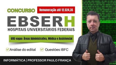 Concurso EBSERH Questões IBFC Professor Paulo França YouTube