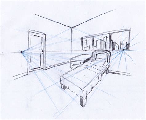 Room Perspective Drawing Perspective Drawing Architecture