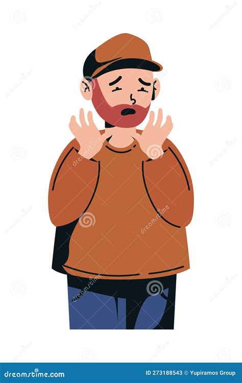 Man With Phobia Stock Vector Illustration Of Imagination 273188543