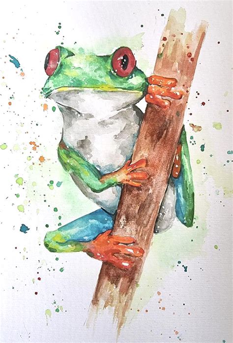 Whimsical Watercolor Frog Art