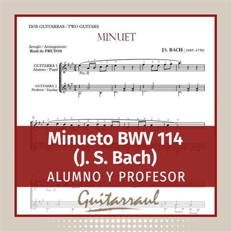 Minueto Bwv J S Bach Gratis Guitarraul