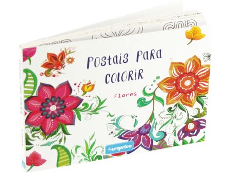 Livro Postais Para Colorir Flores de EUROPRICE Português Worten pt