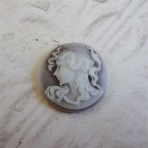 25mm Victorian Lady Silhouette Cameo Ivory Carved Face And Etsy