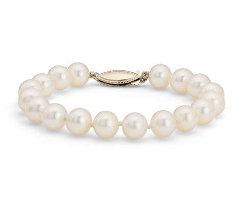 Freshwater Cultured Pearl Bracelet In 14k Yellow Gold 80 85mm Blue Nile