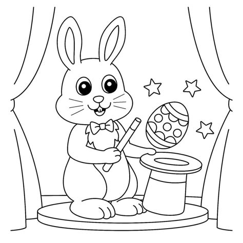 Dibujos De Conejo De Pascua Y Huevo De Pascua Para Colorear Para