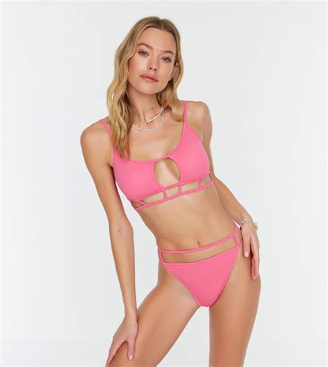 Buy Trendyol Tie Detailed Bikini Briefs In Pink Thstreet Uae