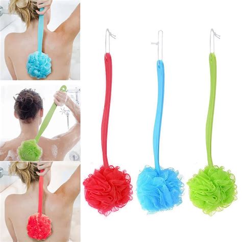 Long Handle Shower Brush Soft Exfoliating Back Bath Shower Scrubber Body Skin Health Cleaning ...