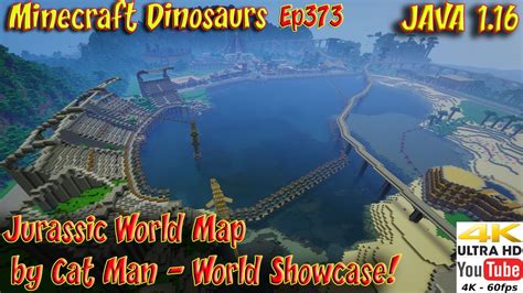 Jurassic World Map By Cat Man Showcase And Jw Texture Pack 4k60fps Minecraft Dinosaurs Ep373