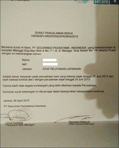 Contoh Surat Perjanjian Kontrak Kerja Security Surat Lamaran Kerja