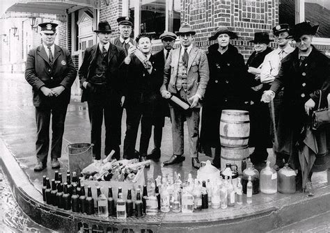 Police And Temperance League Dump Speakeasy Hooch Prohibition