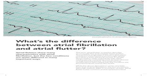 What S The Difference Between Atrial Fibrillation And Atrial Flutter