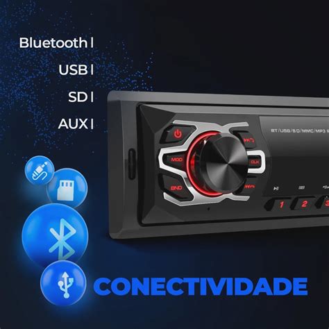 Player Automotivo Shutt Denver Mp Lcd Bluetooth Falantes Triaxial