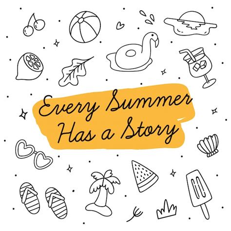 Premium Vector Set Of Hand Drawn Summer Doodle