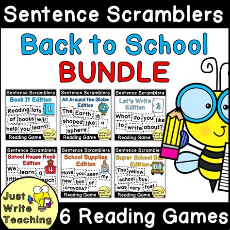 Back To School Sentence Scramblers Reading Game Bundle Made By Teachers