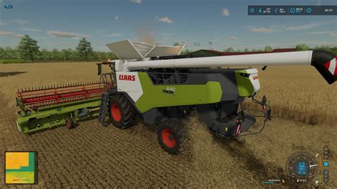 Fs Herrmannspolder Pig Farmer Claas Trion Harvesting Wheat