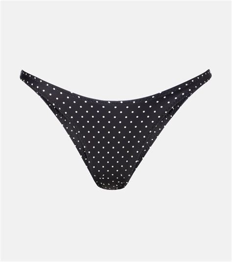 90 S Polka Dot Bikini Bottoms In Black Same Mytheresa