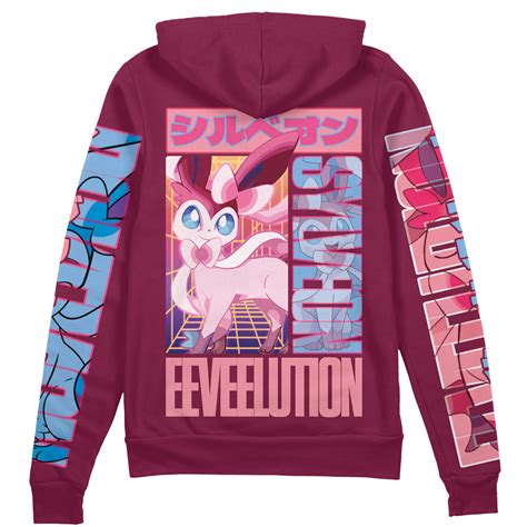 Sylveon Pokemon Streetwear Zip Hoodie Jacket Anime Ape