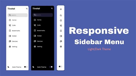 Responsive Sidebar Menu Light Dark Mode With Source Code YouTube