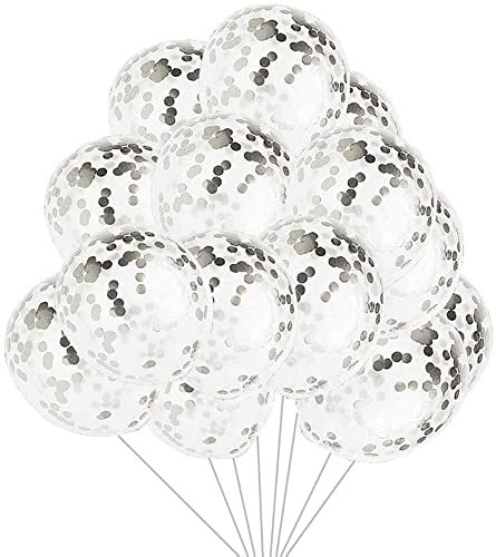 Buy Pcs Silver Confetti Balloons Clear Latex Balloon With Confetti