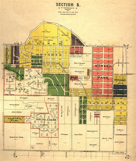 Mt. Tabor Map, 1891 | Portland map, Tabor, Oregon living