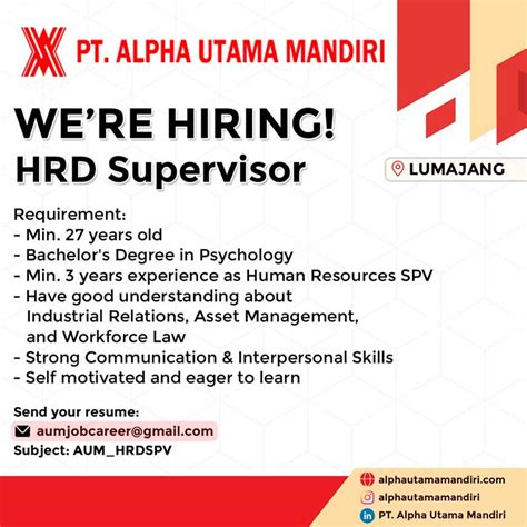 Lowongan Kerja Hrd Supervisor