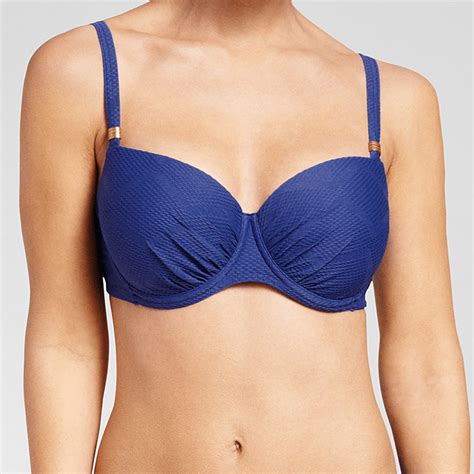 Cyell Texture Texture Vorgeformtes Bikini Oberteil Deep Blue Annadiva