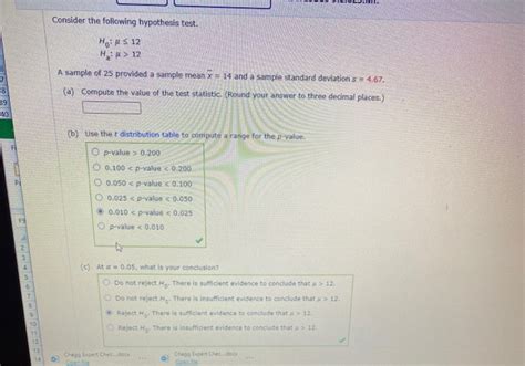 Solved Consider The Following Hypothesis Test Hou S 12 HH Chegg