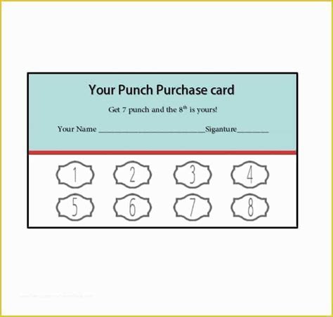 Loyalty Card Template Free Microsoft Word Of Punch Card Template Wallpaperall