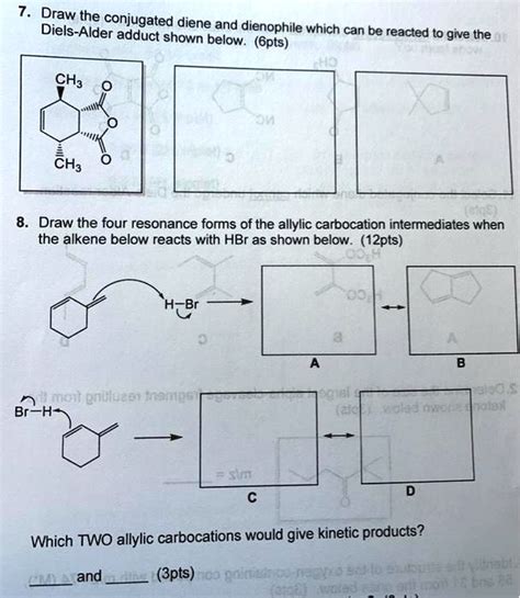 Solved Dieis The Conjugated Diene And Dienophile Diels Alder Adduct Shovene Below 6pts Which