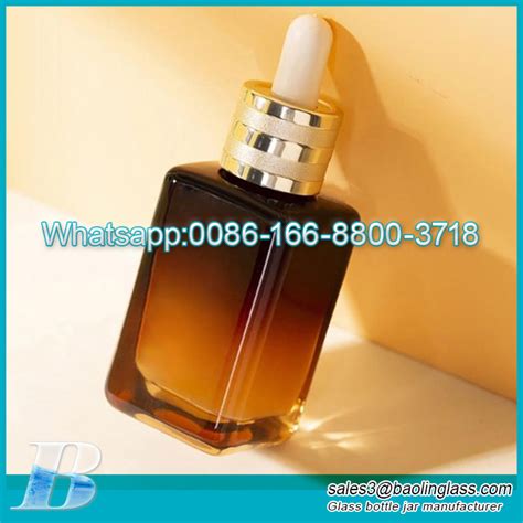 Ml Square Amber Serum Glass Bottle Essential Oil Dropper Bottle