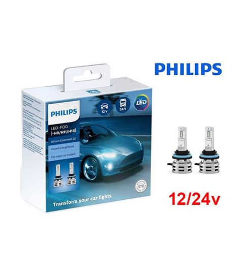 Kit LED H8 H11 H16 Philips Ultinon Essential 24W 6500K