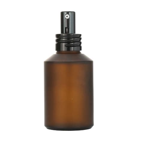 Matte Amber Oz Slant Shoulder Glass Cosmetic Serum Pump Bottles