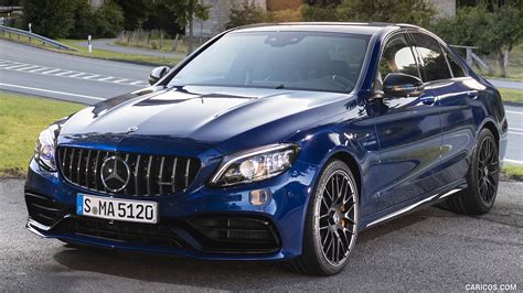 2019 Mercedes Amg C 63 Sedan Color Brilliant Blue Metallic Front