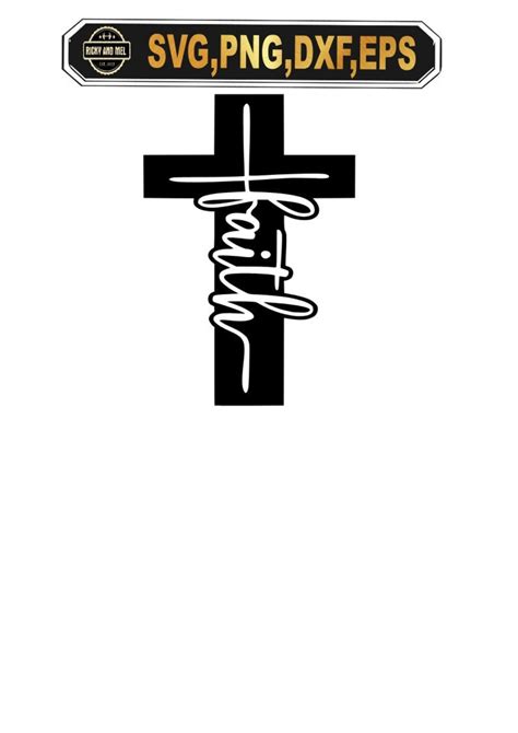 Faith Cross Svg Faith Clipart Circut Silhouette T Shirt Design Dxf