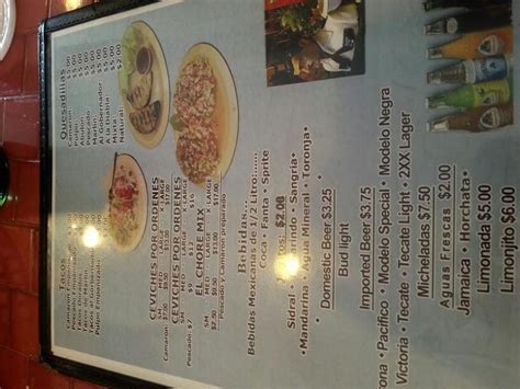 Menu At Mariscos El Ostion Restaurant Pomona
