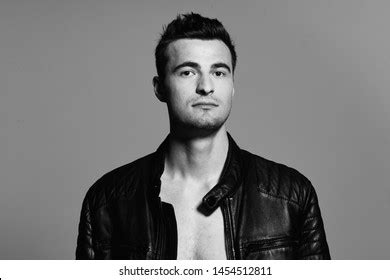 Male Leather Jacket On Naked Body Stock Photo 1454512811 Shutterstock