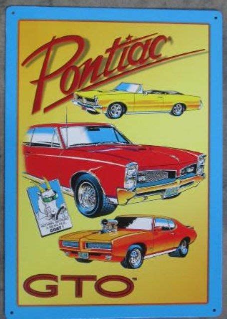 60s 70s Pontiac Gto Muscle Car Goat Garage Retro Man Cave Tin Sign Pt01 Pontiac Gto Car Man