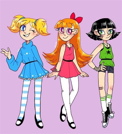 Human Powerpuffs Powerpuffgirls Blossom Bubbles Buttercup