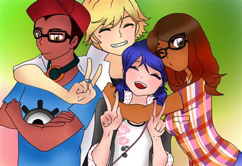 Marinette Alya Adrien And Nino Miraculous Ladybug Fan Art 39539368 Fanpop