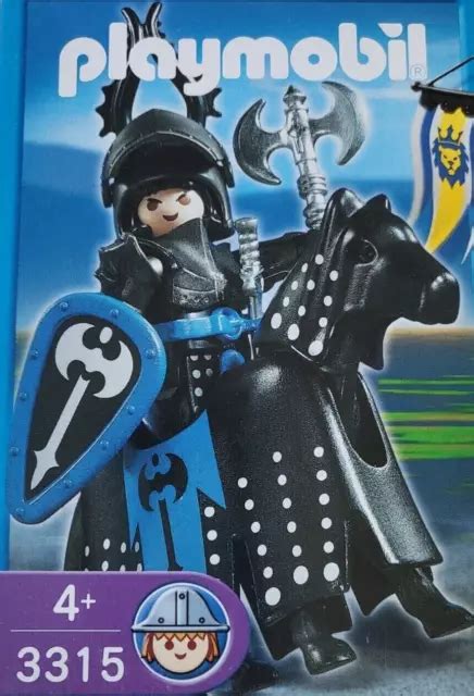 PLAYMOBIL 3315 Chevalier Noir Cavalier Moyen Age EUR 8 00 PicClick FR