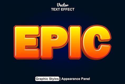 Premium Vector Epic Text Effect With Graphic Style And Editable