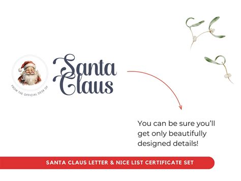 Printable Letter From Santa Claus Santa Letter Template And Etsy