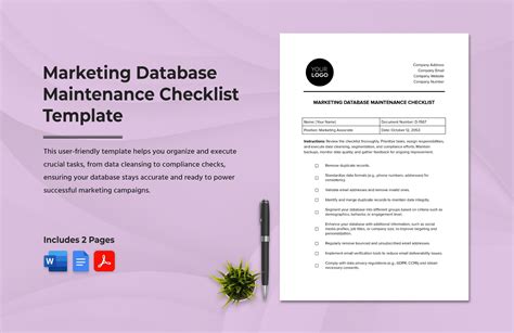 Free Editable Database Templates In Word To Download