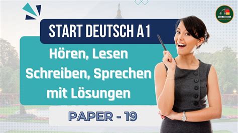 Goethe Zertifikat A1 Exam 2024 Paper 19 Hören Lesen Schreiben