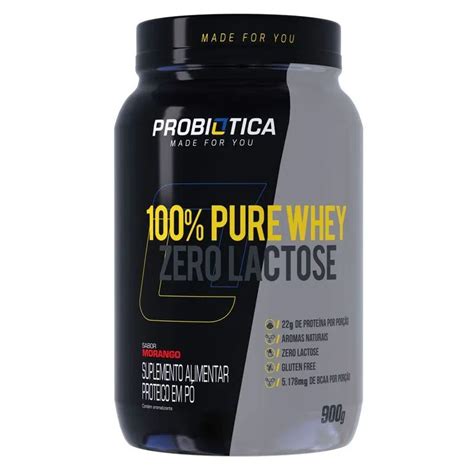 Whey Concentrado ZERO LACTOSE Probiotica Pote 900g Grow Up Suplementos