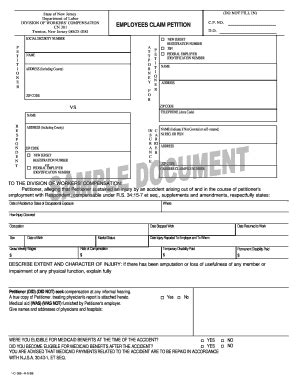 Fillable Online Department Of Labor DIVISION OF WORKERS COMPENSATION