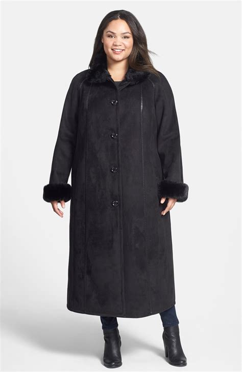 Gallery Long Faux Shearling Coat Plus Size Nordstrom