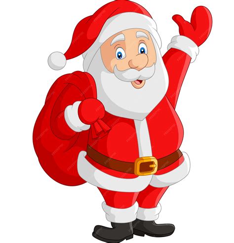 premium vector cartoon santa claus carrying sack